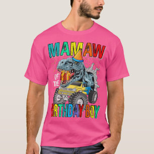 Camiseta Mamaw Of The Birthday Boy Monster Truck Dinosaur 