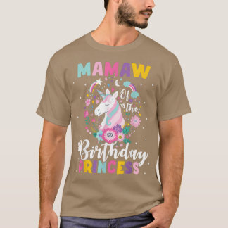 Camiseta Mamaw Of the Birthday Princess Unicorn Birthday Pa