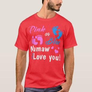 Camiseta Mamaw Rosa Ou Azul Te Ama Festa De Revelação De Gê