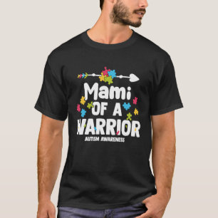 Camiseta Mami de uma Família de Guerreiros com Autismo Puzz