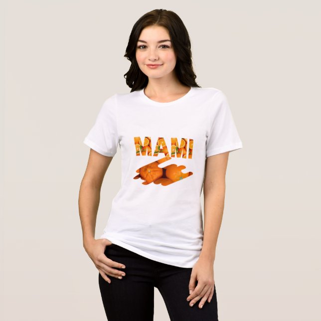 Camiseta MAMI Orange Typography Art (Frente Completa)