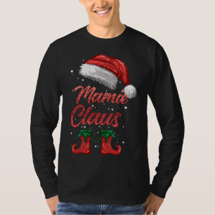 Camiseta Mamie Claus Matching Family Feliz Papais noeis de