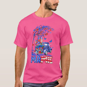 Camiseta Mamie Truck American Flag Fireworks Patriótico 4º