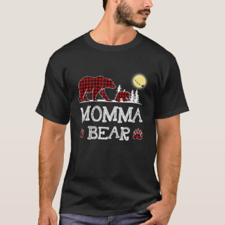 Camiseta Mamma Bear Natal Pajama Red Xadrez Buffalo Fami