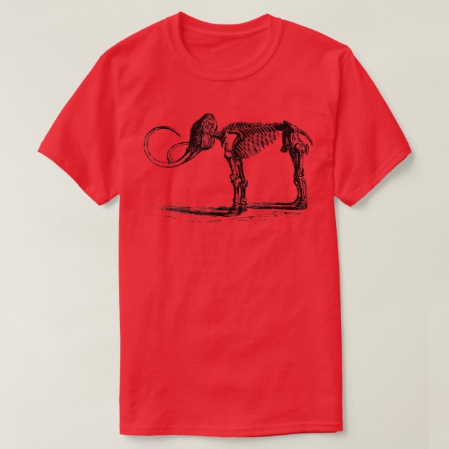 Camiseta Mammoth Fossil , Wooly Mammoth Skeleton Mastodon  (Frente do Design)