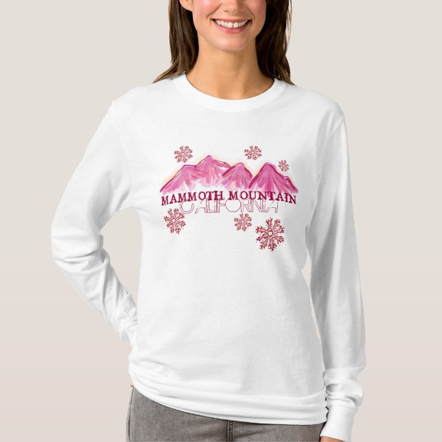 Camiseta Mammoth Mountain California - Rogo rosa-do-mar (Frente)