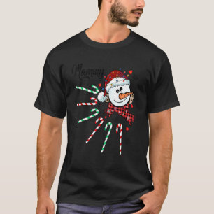 Camiseta Mammy Snowman Candy Cane Natal Xmas Engraçado