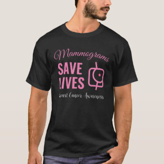 Camiseta Mamografias salvam vidas Sensibilização ao Cancer