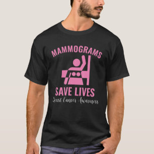 Camiseta Mamografias salvam vidas Sensibilização ao Cancer