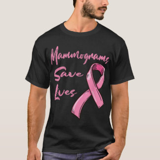 Camiseta Mamografias salvam vidas Sensibilização ao Cancer