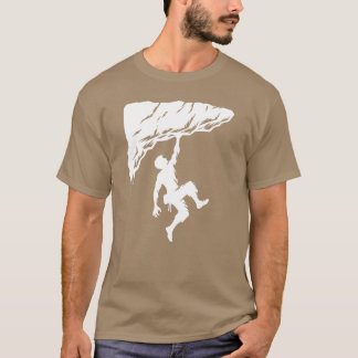 Camiseta Man Free Climbing On Overhanging Rock gift