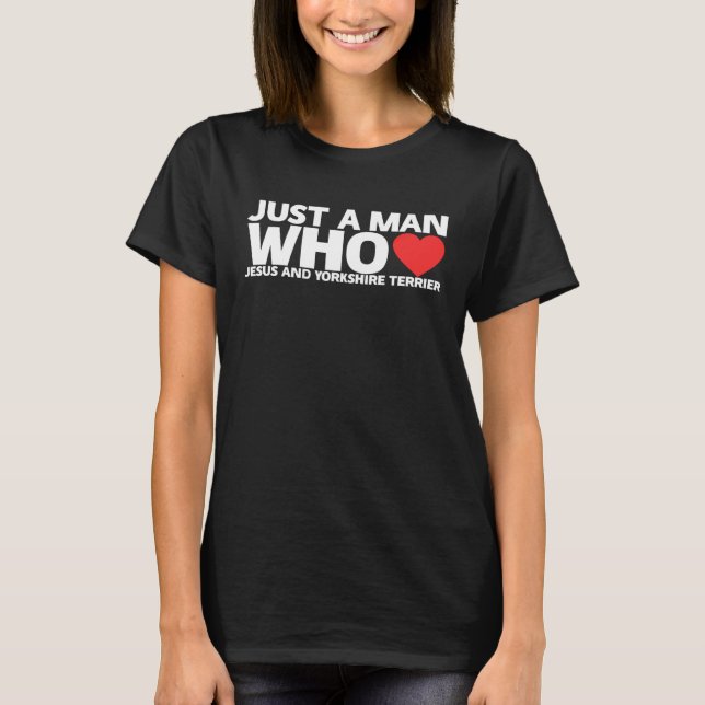 Camiseta Man Jesus Yorkshire Terrier Pet Y (Frente)