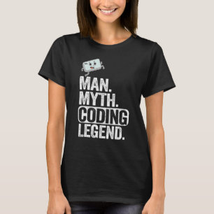 Camiseta Man Myding Coding Legend Coder Geek Pai Computador