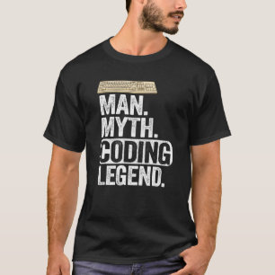 Camiseta Man Myding Coding Legend Coder Geek Pai Computador