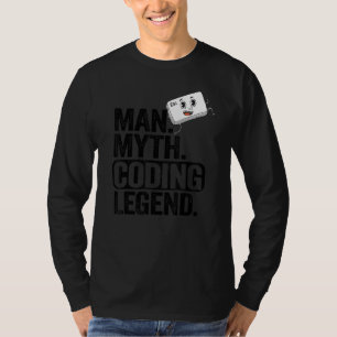 Camiseta Man Myding Coding Legend Coder Geek Pai Computador