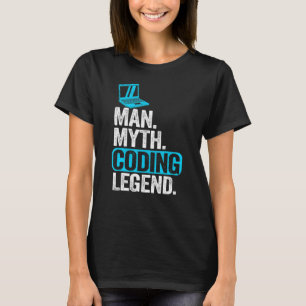 Camiseta Man Myding Coding Legend Coder Geek Pai Computador