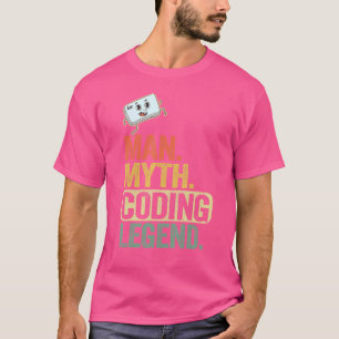 Camiseta Man Myding Coding Legend Coder Geek Pai Computador