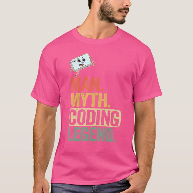 Camiseta Man Myding Coding Legend Coder Geek Pai Computador (Frente)