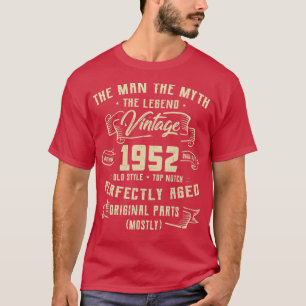 Camiseta Man Myth Legend 1952 70 Birthday Por 70 Anos