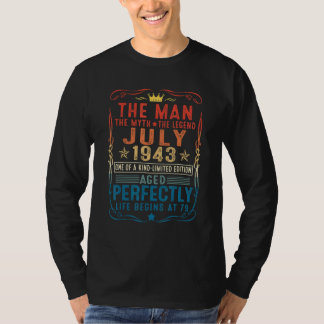 Camiseta Man Myth Legend julho de 1943 79th Aniversário 79