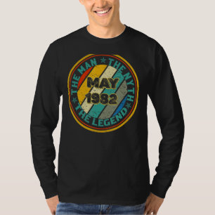 Camiseta Man Myth Legend Maio De 1982 aniversário de 40 ano