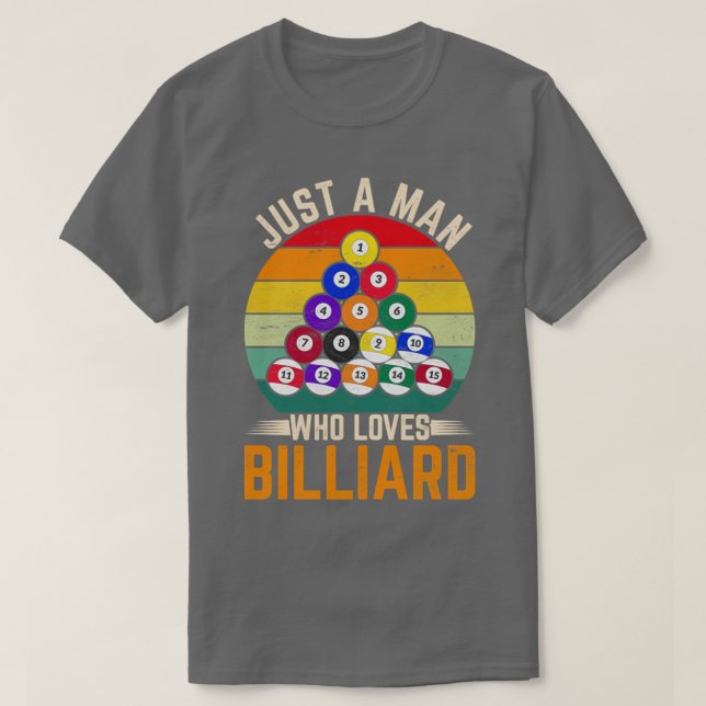 Camiseta Man Snooker Player Hobby Piscina Billiard (Frente do Design)