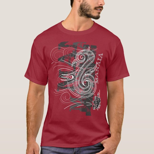 Camiseta Manaia - guardião (escrita de prata) (Frente)