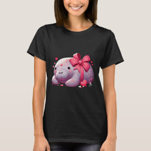 Camiseta Manatee Corações de São Valentim Animal Mar Oceano