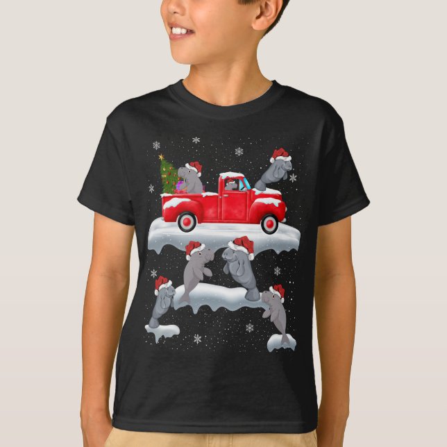 Camiseta Manatee de Manatee Red Truck Manatee da Árvore de  (Frente)