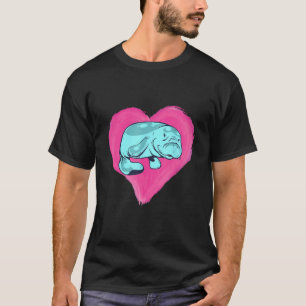 Camiseta Manatee Heart Aquatic Animal Sea Chubby Man