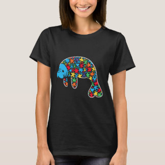 Camiseta Manatee Quebra-cabeça Autismo Sensibilização Utili