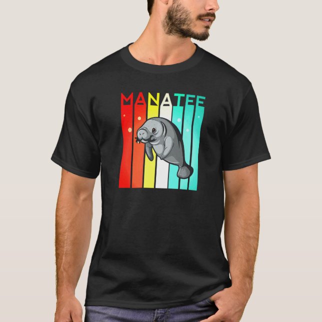 Camiseta Manatee Retro Vintage Batatas Flutuantes Oceanas C (Frente)