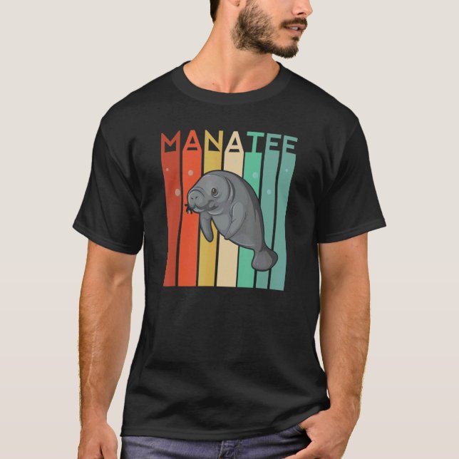 Camiseta Manatee Retro Vintage Batatas Flutuantes Oceanas C (Frente)