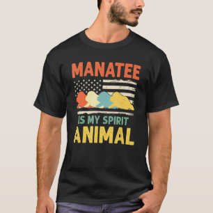 Camiseta Manatei My Spirit Animal USA Patriotic American Fl