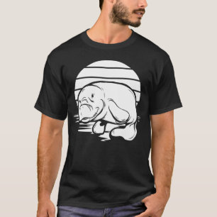 Camiseta Manati Desenhado à Mão Vaca Marinha Animal Marinho