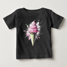 Camiseta Mancha de Sorvete Rosa Abstrata Distorcida