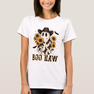 Camiseta Mancha de Vaca Ocidental Fantasma Assustador Boo H