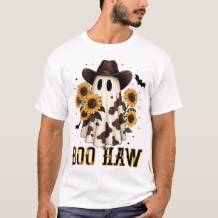 Camiseta Mancha de Vaca Ocidental Fantasma Assustador Boo H