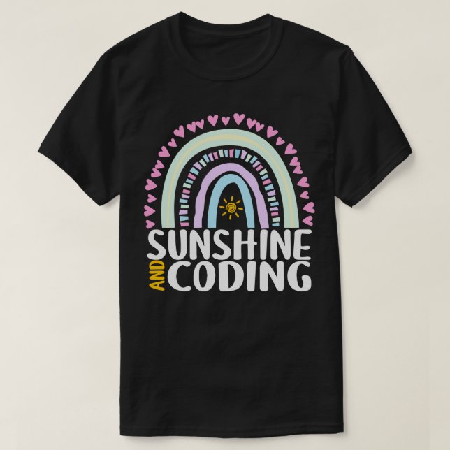 Camiseta Manchas solares e codificando Presente Cuto Arco-Í (Frente do Design)