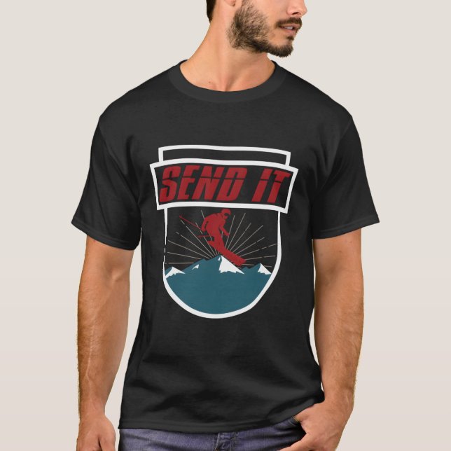 Camiseta Manda Homens Esquiar Esqui Presente (Frente)