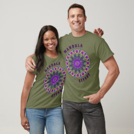 Camiseta Mandala 12 VioletPeach Verde Rosa - Camisa-T