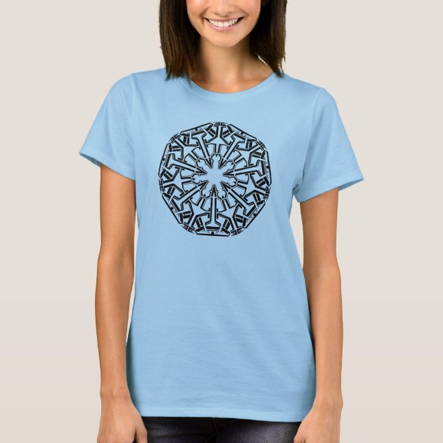 Camiseta Mandala 1 Design preto (Frente)