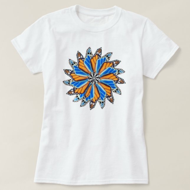 Camiseta Mandala 2 da borboleta (Frente do Design)