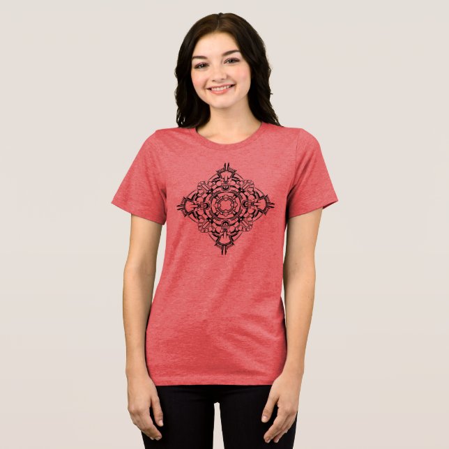 Camiseta Mandala 2 preto (Frente Completa)