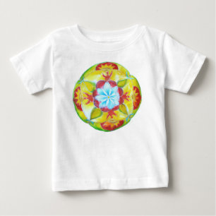 Camiseta Mandala Amarela Redonda com Babado