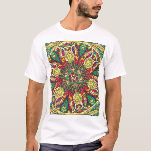 Camiseta Mandala Bandana: Vintage Seamless Design.