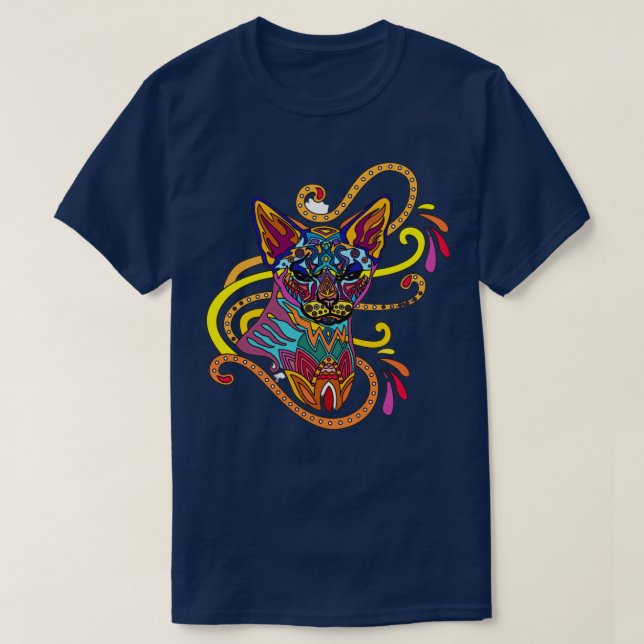 Camiseta Mandala Cat (Frente do Design)
