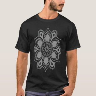 Camiseta Mandala Cinza Ioga Meditação Reiki Nova Era Góthic