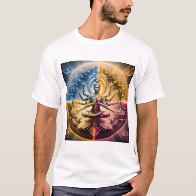 Camiseta Mandala da Deidade Cósmica Mística | Psic (Frente)