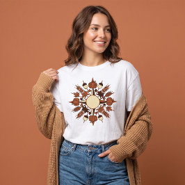 Camiseta Mandalá de Abóbora de Ação de Graças Vintage de Co